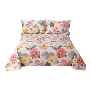 加厚防皱粗布床单 纯棉老粗布睡单加大炕单 全棉小帆布三件套布料