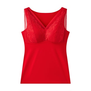 爱诗雯娜桑蚕无袖背心薄杯垫一体背心免穿文胸保暖背心保暖内衣