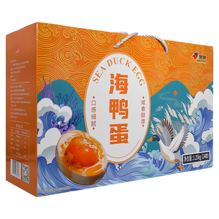 山东黄河口景明水产大号海鸭蛋咸鸭蛋制品多油24枚独立装礼盒送礼