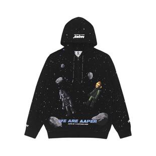 AAPER男装春秋猿人陨石太空图案字母印花卫衣3791XXF