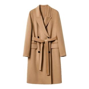 桐乡合盈 山雾2025秋冬新款100%纯山羊绒大衣双面毛呢外套女宽松