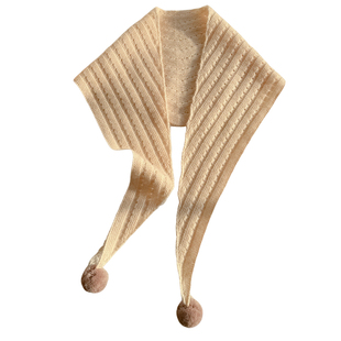 韩版儿童100%山羊绒围巾一体秋冬男女宝宝长三角针织毛线保暖围脖