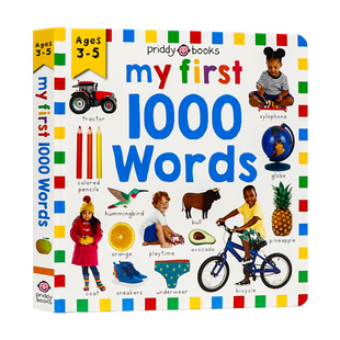 罗杰普里迪入门1000词 英文原版绘本 Priddy Learning My First 1000 Words 亲子共读儿童认知识物图画书 全彩图解英语单词书 精装