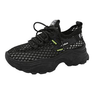 踩屎感软底防滑黑色运动鞋女透气网鞋夏季薄款久站不累脚工作鞋子