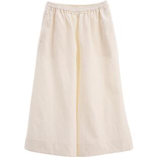 【新品】素然 WHM 26春女士时尚气质设计感宽松挑洞棉布抽褶裙裤