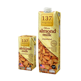 进口泰国137Degrees无糖原味植物杏仁奶1L装无添加防腐坚果植物