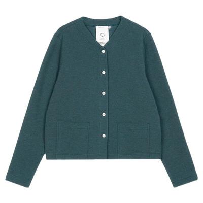 环保棉牦牛绒V领开衫短外套