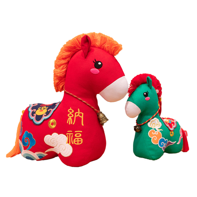 马年吉祥物公仔国潮布艺小马玩偶