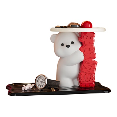 平安喜乐小熊玄关收纳摆件装饰品