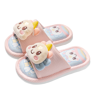 儿童拖鞋亚麻四季室内家居防滑女童小孩子宝宝夏季棉麻布拖鞋女孩