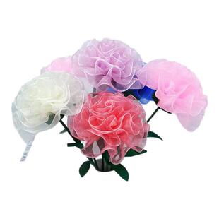 康乃馨手工花束diy材料包 丝带花包装母亲节教师节礼物成品制作花