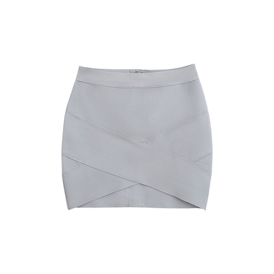 高腰交叉弹力绷带半身裙包臀短裙