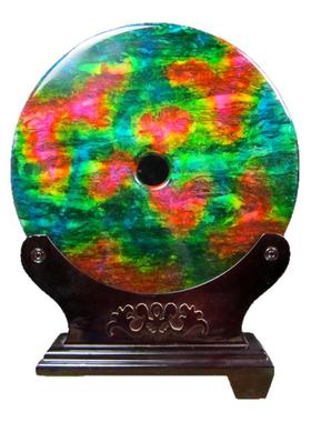 天然玉石红花摆件创意家居装饰