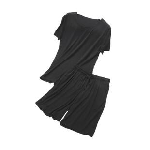 简约日系男家居服套装莫代尔圆领青年薄款短袖短裤宽松大码睡衣夏