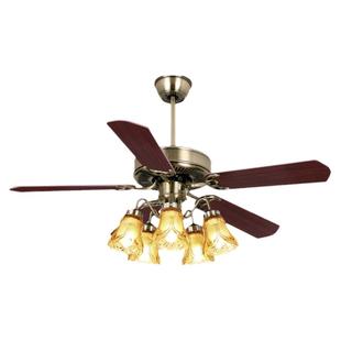 佑家吊扇灯餐厅电扇灯客厅风扇带吊灯卧室书房欧式家用铁叶风扇灯