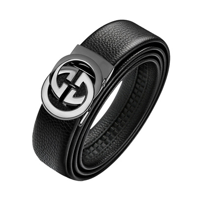 男士皮带自动扣纯头层牛皮腰带