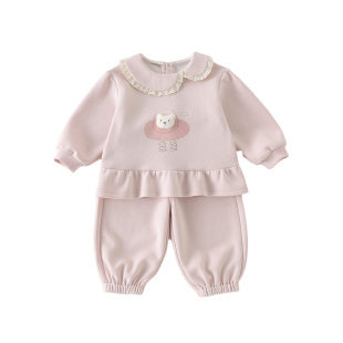 女童套装春装2026新款宝宝卫衣裤子春秋季儿童时髦衣服分体两件套