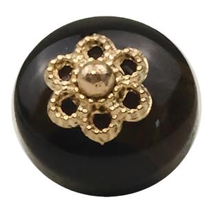 树脂扁珠仿玉石旗袍钮扣仿虎眼石花托铜脚扣衬衫开衫汉服马甲扣子