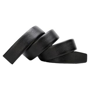 无头皮带男真皮3.5头层牛皮自动平滑扣不带头腰带卡槽滑道裤带条