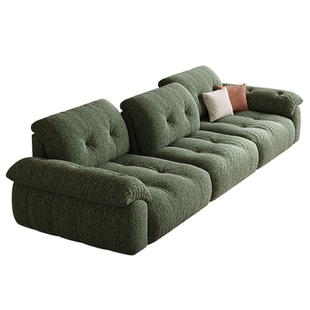 芭丝曼/云漫沙发 法式奶油客厅直排靠背可调节拆洗雪尼尔布艺沙发