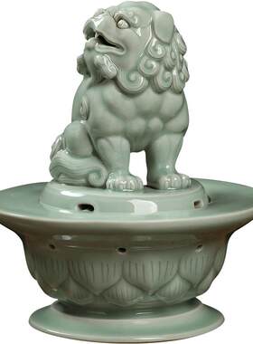 东方狻猊新古典瑞兽陶瓷锦峰作品