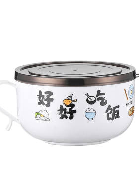 泡面碗带盖学生不锈钢饭盒日式