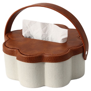 创意花瓣纸巾盒高档轻奢客厅茶几桌面收纳盒高级感家用漂亮抽纸盒