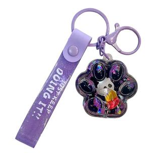 卡通入油小公仔流沙熊猫钥匙扣精致汽车钥匙链包包挂件小礼品