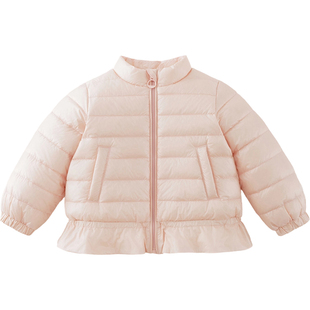 马克珍妮女童保暖花边立领排骨新年红色羽绒服宝宝冬装新款551775