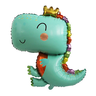 儿童一周岁恐龙主题生日铝膜气球派对场景背景墙布置装饰品霸王龙