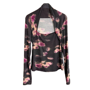 N货！修身绵羊毛印花长袖上衣