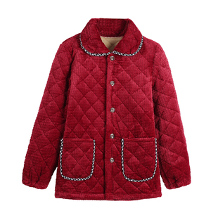 加绒加厚罩衣女外穿保暖棉衣防污防寒短款棉袄冬季新款外套棉服