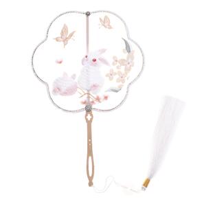 刺绣中国风长短柄异形汉服绣花扇