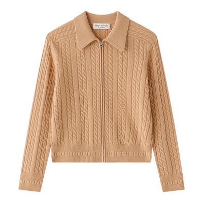 MOP绞花长袖开衫女针织衫