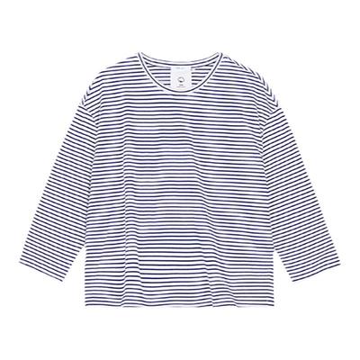 kleeklee环保棉条纹8分袖T恤