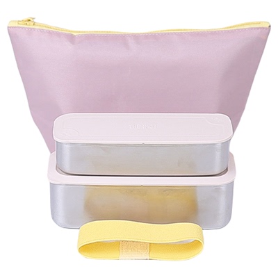 日本膳魔师高颜值不锈钢便当盒保鲜不保温双层迷你便携饭盒DSA