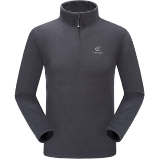 TECTOP探拓休闲抓绒衣新款加绒加厚卫衣男女套头半开衫摇粒绒外套