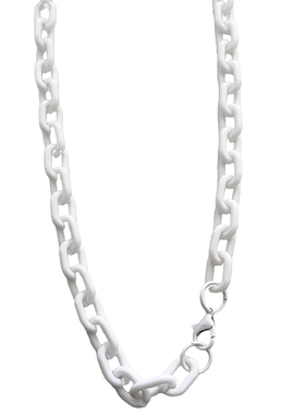 白色轻量亚克力嘻哈百搭粗链项链