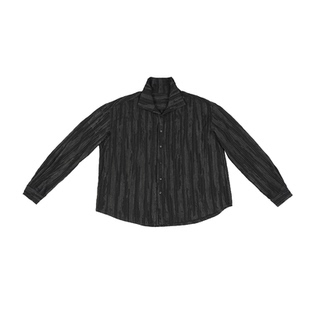 【明星同款】No sense无感官 黑色高领立领复古长袖衬衫中性衬衣