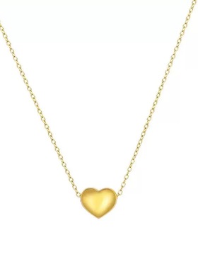 沙金3D爱心镀黄金项链吊坠锁骨链