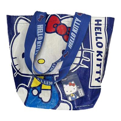 编织料卡通可爱长肩带学生补课袋