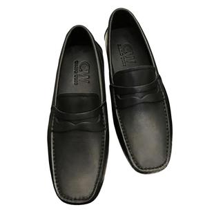 CW2026春季新款乐福鞋男真皮鞋豆豆鞋懒人一脚蹬商务英伦休闲n