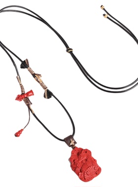 天然朱砂凤九本命年高级感吊坠女