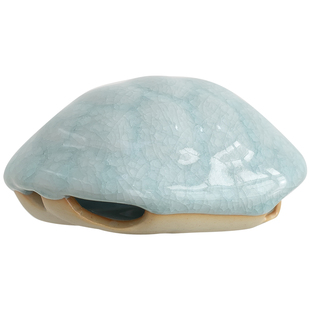 黼山堂《富甲一方》龟壳汝窑陶瓷茶宠摆件林心如大师作品茶室摆设