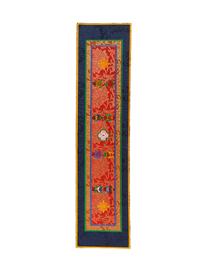 双层八吉祥手工刺绣桌垫