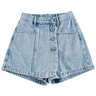 小个子牛仔短裤裙女春季秋冬2026新款高腰a字阔腿裙裤外穿热裤子