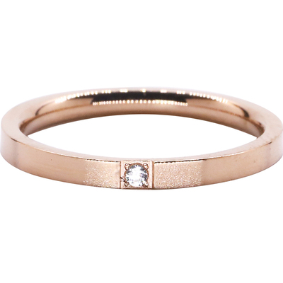 18k金镶钻戒指女韩国单身玫瑰金