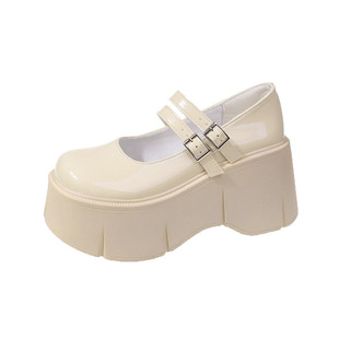 2026春季新款8cm内增高女鞋厚底小个子玛丽珍小皮鞋百搭松糕单鞋