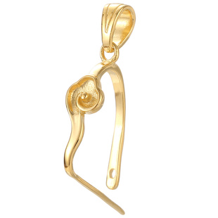 925银祥云设计吊坠扣头平安扣扣头镶嵌甜甜圈翡翠18K金扣头万能扣