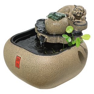 汉韵堂中式客厅茶室桌面流水摆件循环水办公室水系景观装饰礼品